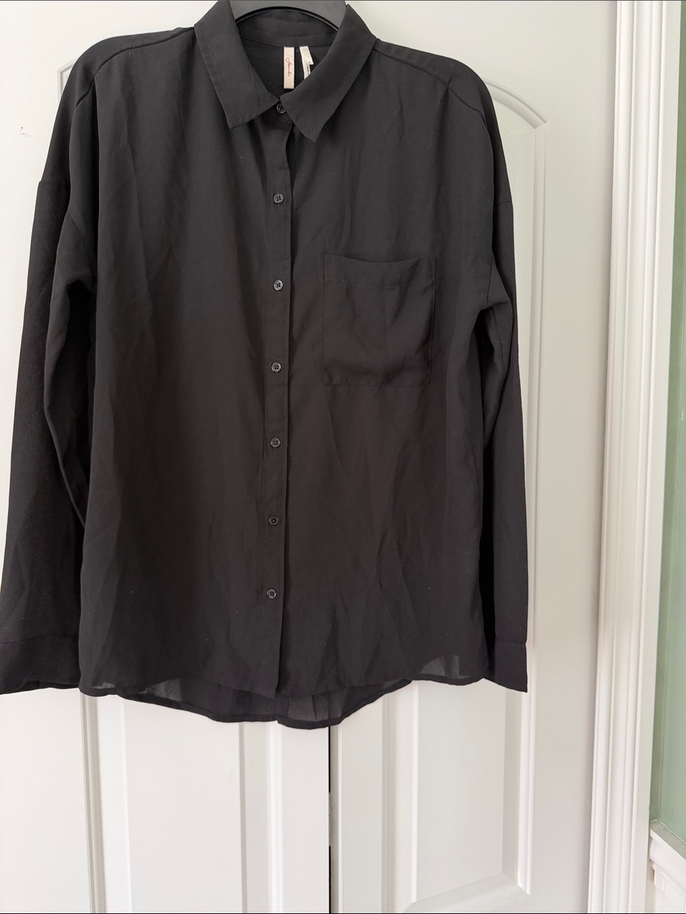 Frenchi Black Long Sleeve Button-Down Shirt